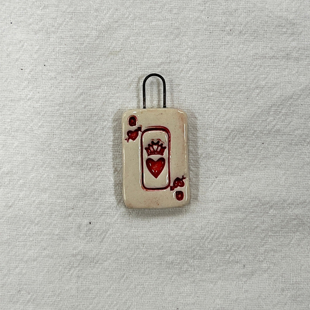 Handmade Porcelain Queen of Hearts Charm