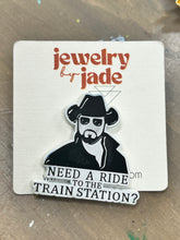 Load image into Gallery viewer, Yellowstone Rip ride to the train station enamel pin cowboy funny brooch
