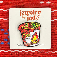 Load image into Gallery viewer, Super Spicy Hot Ramen Chopsticks Enamel Pin
