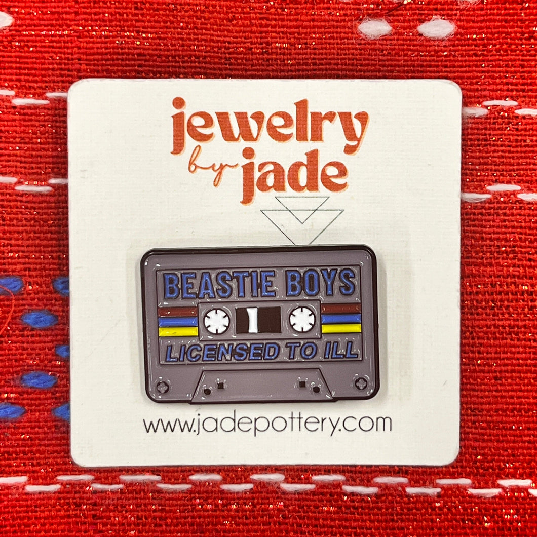 Beastie Boys / the Cure cassette tape mix tape 90's funny retro style enamel pin FREE SHIPPING OVER $45