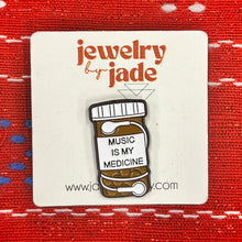 Load image into Gallery viewer, Music is my medicine Enamel Pin Cute gift
