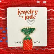 Load image into Gallery viewer, Nostalgic strawberry candy enamel pin brooch from grandmas purse
