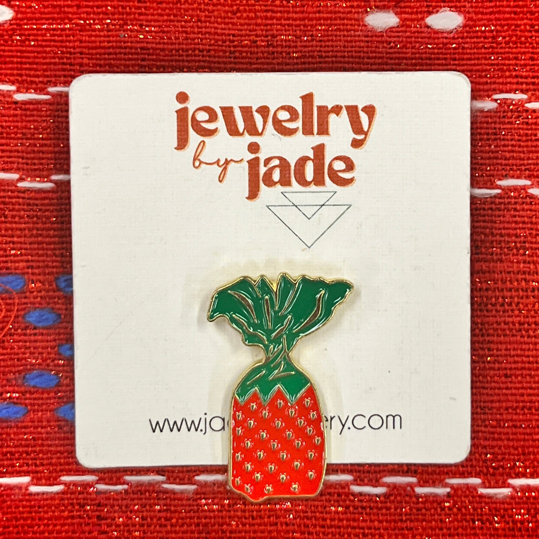 Nostalgic strawberry candy enamel pin brooch from grandmas purse