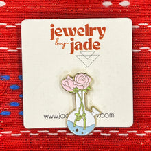 Load image into Gallery viewer, Bong flower vase funny retro style enamel pin 420 gift
