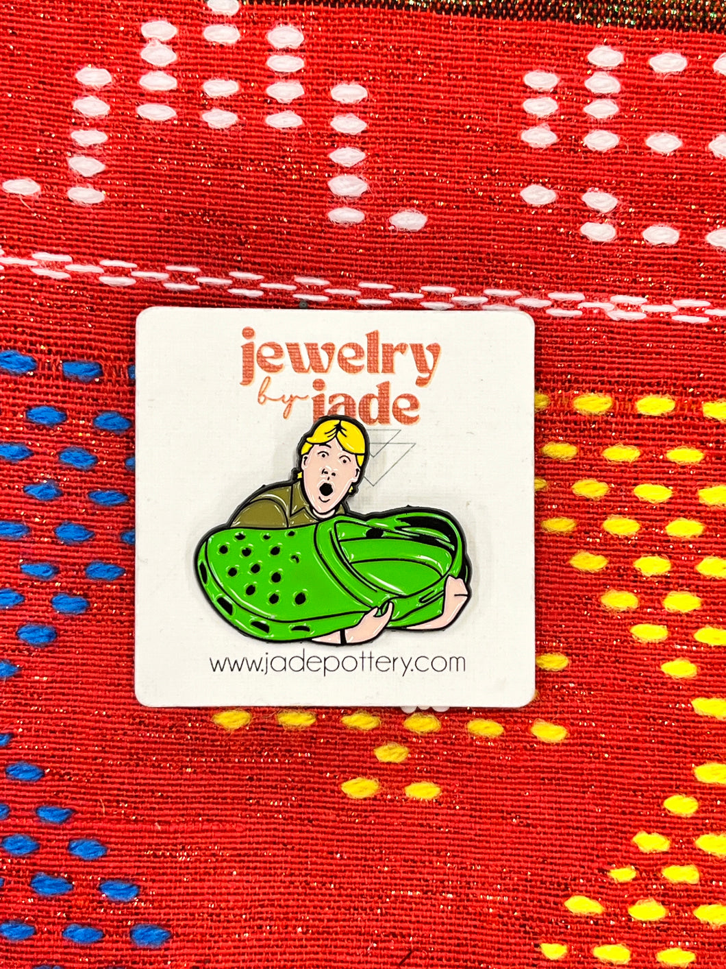 Steve Irwin croc funny enamel pin brooch