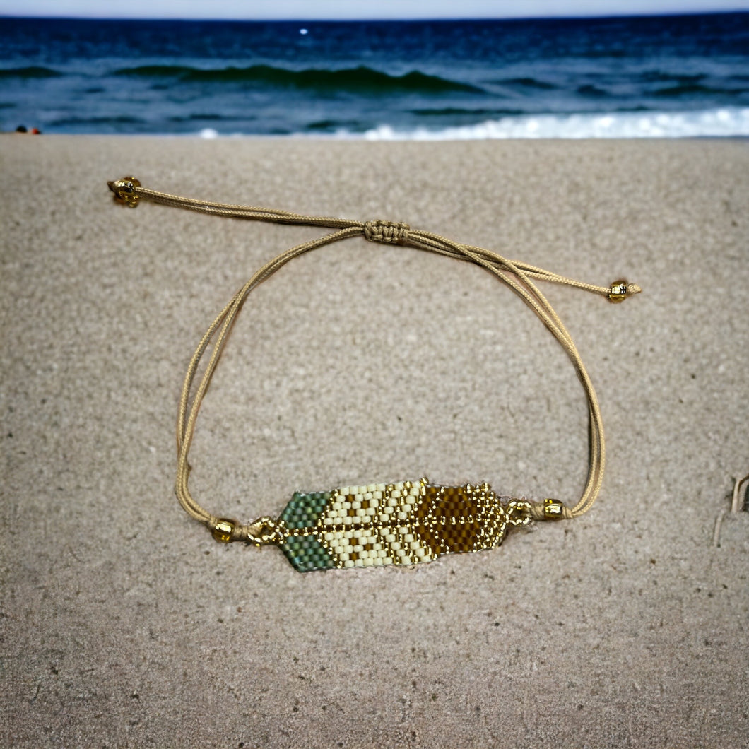 feather beaded bracelet miyuki beads handmade in bali