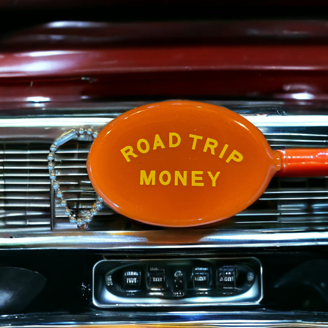 Retro Rubber Squeeze Coin Pouch - road trip money key chain