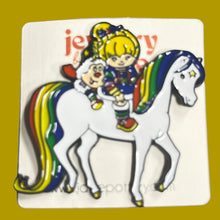 Load image into Gallery viewer, Rainbow Brite unicorn sprite 80&#39;s funny retro style enamel pin
