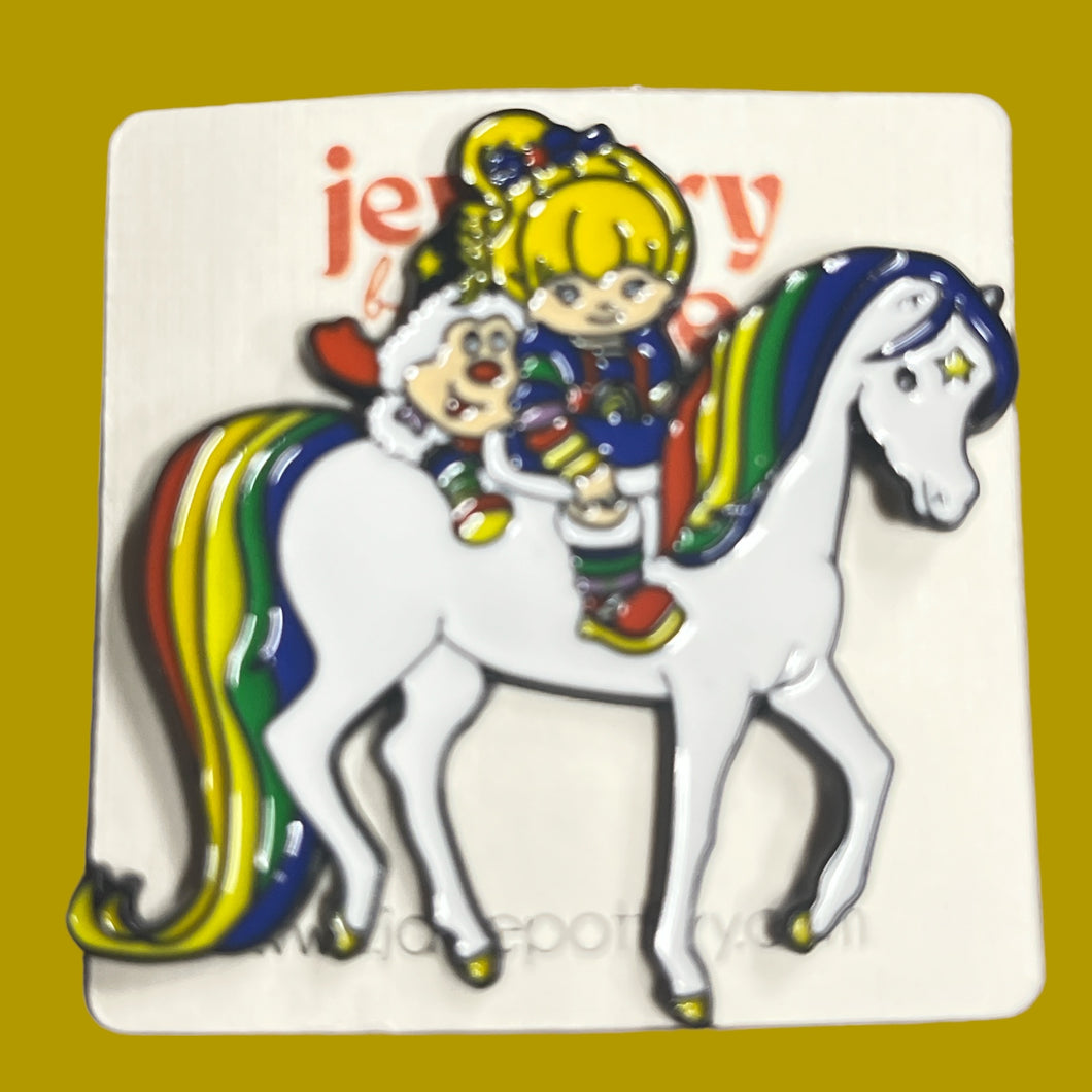 Rainbow Brite unicorn sprite 80's funny retro style enamel pin