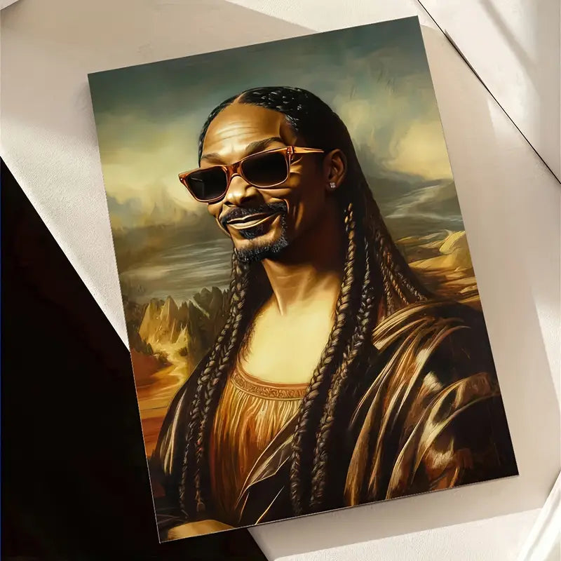 Mona Lisa Snoop Dogg Canvas Poster 12x16