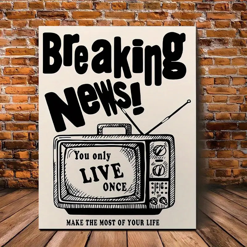 Breaking News Canvas Poster 12x16