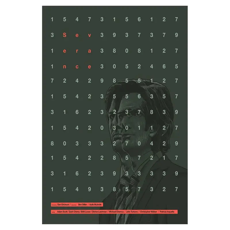 Severance Macrodata Numbers Canvas Poster 12x16